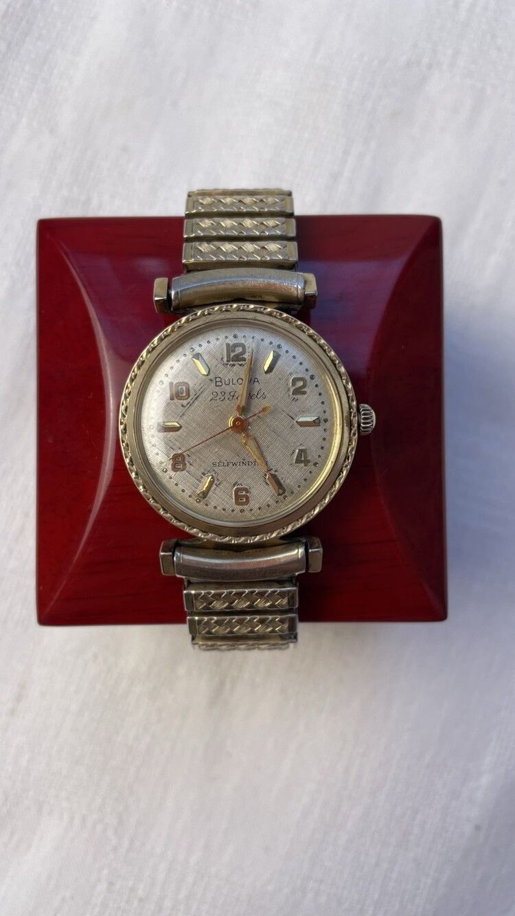 Vintage 1960s Watch 10K Gold Bulova 23 Jewel M1 1961 F198902 Self Winding RGP